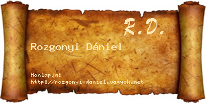 Rozgonyi Dániel névjegykártya